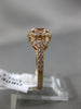 ESTATE 1.31CT DIAMOND & AAA ROUND MORGANITE 14KT ROSE GOLD HALO ENGAGEMENT RING