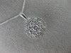 ESTATE .50CT DIAMOND 14KT WHITE GOLD 3D SOLITAIRE CLUSTER HALO FLOATING PENDANT