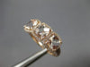 ESTATE WIDE 2.51CT DIAMOND & AAA MORGANITE 14KT ROSE GOLD 3D 3 STONE FUN RING