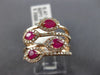 ESTATE LARGE 1.09CT DIAMOND & AAA RUBY 14KT ROSE GOLD MULTI ROW ANNIVERSARY RING