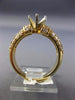 ESTATE .72CT DIAMOND 14KT YELLOW GOLD 3D ROUND PAVE SEMI MOUNT ENGAGEMENT RING