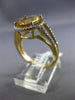 ESTATE 3.52CT DIAMOND & AAA CITRINE 14KT YELLOW GOLD ROUND HALO ENGAGEMENT RING