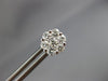 ESTATE 1.0CT ROUND DIAMOND 14KT WHITE GOLD CLASSIC FLOWER CLUSTER STUD EARRINGS