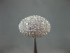 ESTATE LARGE 2.45CT ROUND DIAMOND 18KT WHITE GOLD CLASSIC PAVE PUFF RING #15845