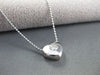 ESTATE .17CT HEART DIAMOND SOLITARE 14KT WHITE GOLD PENDANT G VS W/ CHAIN # 6984