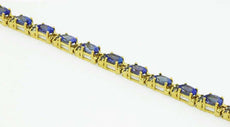 5.60CT DIAMOND & AAA TANZANITE 14KT YELLOW GOLD 3D CLASSIC OVAL TENNIS BRACELET