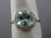 ESTATE 2.08CT DIAMOND & AAA AQUAMARINE 14KT WHITE GOLD 3D SQUARE ENGAGEMENT RING