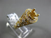 ESTATE WIDE .55CT DIAMOND 14KT YELLOW GOLD 3D ETOILE SEMI MOUNT ENGAGEMENT RING