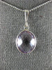 ESTATE 4.0CT AAA AMETHYST 14KT WHITE GOLD 3D OVAL CLASSIC BEZEL PENDANT