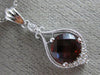 LARGE 1.98CT DIAMOND & AAA GARNET 14KT WHITE GOLD 3D TEAR DROP FILIGREE PENDANT