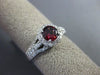 ESTATE 1.12CT DIAMOND & AAA ROUND RHODOLITE 14KT WHITE GOLD 3D ENGAGEMENT RING