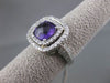 ESTATE LARGE 2.80CT DIAMOND & AAA AMETHYST 14KT WHITE GOLD DOUBLE 3D HALO RING