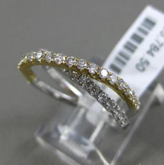 ESTATE .74CT DIAMOND 18KT WHITE & YELLOW GOLD CLASSIC SEMI ETERNITY X LOVE RING