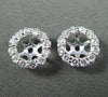 ESTATE .40CT DIAMOND 14KT WHITE GOLD 3D CLASSIC ROUND HALO JACKET EARRINGS 9mm