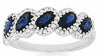1.77CT DIAMOND & SAPPHIRE 14KT WHITE GOLD OVAL & ROUND 5 STONE ANNIVERSARY RING