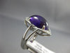 ESTATE LARGE 9.10CT DIAMOND & AAA AMETHYST 14K WHITE GOLD DOUBLE ANCHOR FUN RING