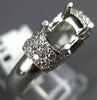 ESTATE .72CT DIAMOND 18K WHITE GOLD 3D V SHAPE SEMI MOUNT ENGAGEMENT RING #15731
