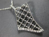 ESTATE .21CT DIAMOND 18K WHITE GOLD 3D OPEN FILIGREE FLOWER FLOATING FUN PENDANT