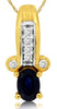 .60CT DIAMOND & AAA SAPPHIRE 14KT YELLOW GOLD 3D OVAL & ROUND FLOATING PENDANT