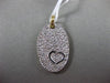 ESTATE LARGE .36CT DIAMOND 14KT WHITE & YELLOW GOLD OVAL HEART FLOATING PENDANT