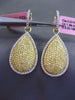 ESTATE LARGE 2.45CT DIAMOND 18K YELLOW GOLD PEAR SHAPE FLOATING HANGING EARRINGS