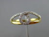 ESTATE .15CT DIAMOND 18KT WHITE & YELLOW GOLD 3D SEMI INFINITY LOVE KNOT RING