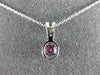 ESTATE .5CT DIAMOND & AAA RUBY 14K WHITE GOLD CLASSIC OVAL HALO FLOATING PENDANT