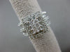 ESTATE EXTRA LARGE 2.30CT DIAMOND 14KT WHITE GOLD 3D SQUARE HALO ENGAGEMENT RING