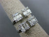 ESTATE WIDE .78CT ROUND & BAGUETTE DIAMOND 18K WHITE GOLD 3D SQUARE CLUSTER RING