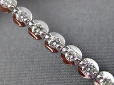 ANTIQUE 2.26CT ROUND DIAMOND 18KT WHITE GOLD 3D CIRCULAR TENNIS BRACELET #14542