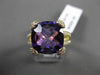 ESTATE LARGE 6.99CT DIAMOND & AAA AMETHYST 14KT YELLOW 3 DIMENSION COCKTAIL RING