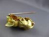 ANTIQUE LARGE DIAMOND & AAA RUBY 18KT GOLD AUSTRALIAN KOALA TEDDY BEAR PIN #1441