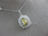 ESTATE 1.20CT WHITE & FANCY YELLOW DIAMOND 18KT 2 TONE GOLD DOUBLE HALO PENDANT