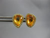 ESTATE 2.15CT DIAMOND & AAA YELLOW SAPPHIRE 18KT YELLOW GOLD HALO STUD EARRINGS