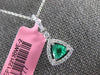 ESTATE .67CT DIAMONDS & AAA EMERALD 18KT WHITE GOLD 3D TRILLION FLOATING PENDANT