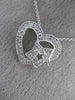 ESTATE .28CT DIAMOND 18KT WHITE GOLD 3D CLASSIC OPEN HEART STAR FLOATING PENDANT