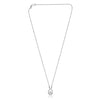 ESTATE .31CT DIAMOND 14KT WHITE GOLD CLASSIC SOLITAIRE TEAR DROP LOVE NECKLACE
