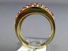 ESTATE LARGE 2.05CT DIAMOND & AAA RUBY 14KT YELLOW GOLD 3D MULTI ROW PAVE RING
