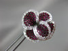 ESTATE LARGE 4.35CT DIAMOND & AAA RUBY 18K WHITE GOLD 3D HALO FLOWER EARRINGS
