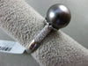 ESTATE .17CT DIAMOND 14KT WHITE GOLD TAHITIAN PEARL CLASSIC PAVE SOLITAIRE RING