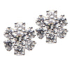 ESTATE .20CT DIAMOND 18KT WHITE GOLD CLASSIC FLOWER SNOWFLAKE STAR STUD EARRINGS