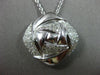 ESTATE .78CT DIAMOND 18KT WHITE GOLD 3D SQUARE WOVEN PAVE FLOATING FUN PENDANT