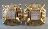 ESTATE LARGE SQUARE 2.95CT DIAMOND PRINCESS CUT 14KT YELLOW GOLD CLIP EARRINGS