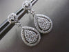 ESTATE .69CT ROUND DIAMOND 14KT WHITE GOLD PEAR SHAPE HALO CLUSTER DROP EARRINGS