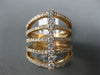 ESTATE EXTRA LARGE 1.10CT DIAMOND 14KT ROSE GOLD 3D CLASSIC MULTI ROW FUN RING