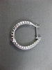 ESTATE .49CT DIAMOND 18KT WHITE GOLD 3D CLASSIC ROUND INSIDE OUT HUGGIE EARRINGS