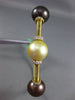 ESTATE LARGE .45CT DIAMOND & AAA SOUTH SEA PEARL 18K YELLOW GOLD BANGLE BRACELET