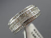 ESTATE WIDE 1.34CT DIAMOND 14KT WHITE GOLD 3D MULTI ROW ANNIVERSARY RING #23472