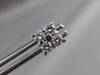 ESTATE .90CT ROUND DIAMOND 18KT WHITE GOLD 4 STONE SQUARE CLASSIC STUD EARRINGS