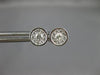 ESTATE .33CT DIAMOND 14KT WHITE GOLD ROUND CLUSTER SOLITAIRE BEZEL STUD EARRINGS